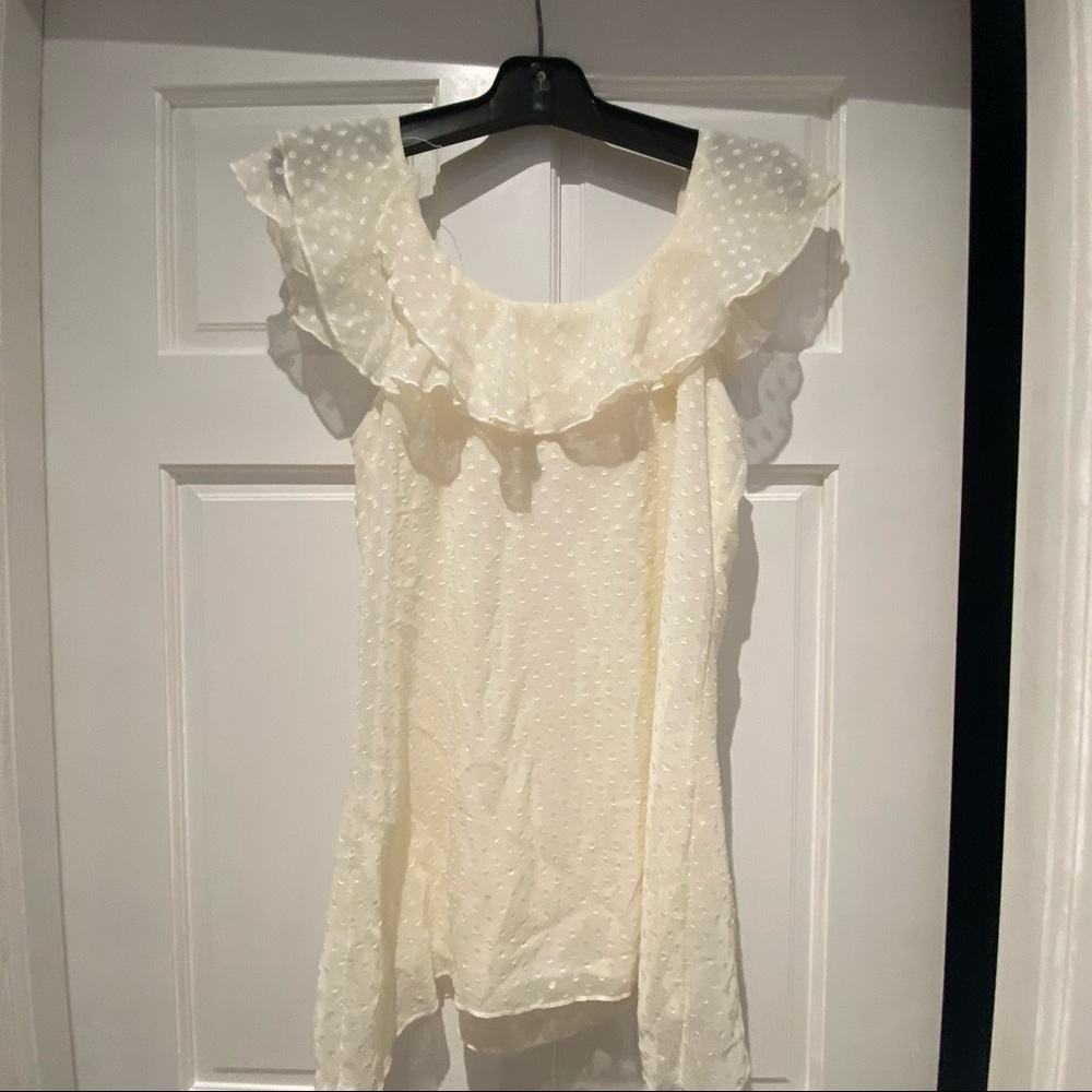 Chiffon Longline Polka Dot Blouse